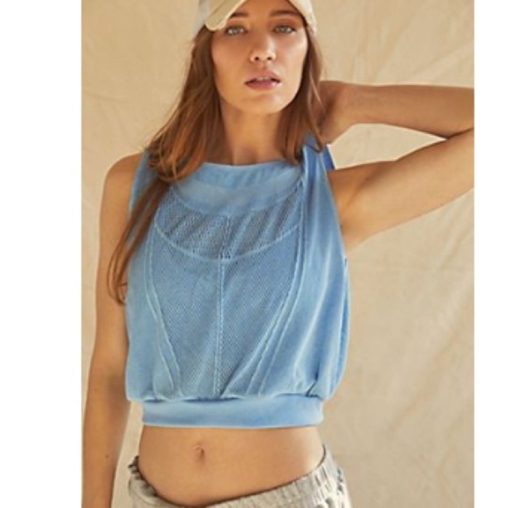 Blue Sleeveless Women's Top